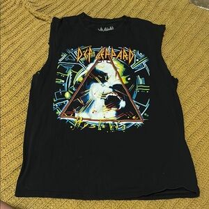 Def Leppard Graphic Sleeveless Black Tee